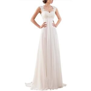 New w tags: Sleeveless lace ivory wedding gown